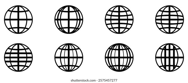 Globe Icon vector illustration, Go to web symbol icon, www symbol, Web icon, website, homepage icon set, earth clip art, globe symbol isolated white background. Vector illustration