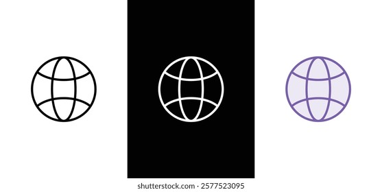 Globe Icon vector illustration, Go to web symbol icon, www symbol, Web icon, website, homepage icon set, earth clip art, globe symbol isolated white background