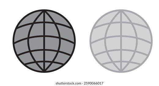 Globe Icon vector illustration, Go to web symbol icon, www symbol, Web icon, website, homepage icon set, earth clip art, globe symbol isolated white background