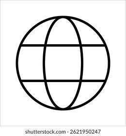 Globus-Symbol, Vektorgrafik, Gehe zu Websymbol-Symbol, WWW-Symbol, Web-Symbol, Website, Homepage-Symbol-Set, Erdklipp-Grafik, Globus-Symbol einzeln auf weißem Hintergrund
