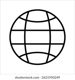 Globus-Symbol, Vektorgrafik, Gehe zu Websymbol-Symbol, WWW-Symbol, Web-Symbol, Website, Homepage-Symbol-Set, Erdklipp-Grafik, Globus-Symbol einzeln auf weißem Hintergrund