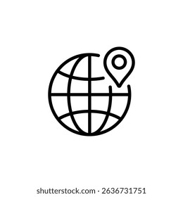 Globe Icon vector illustration, Go to web symbol icon. in line style design on white background. vector illustration