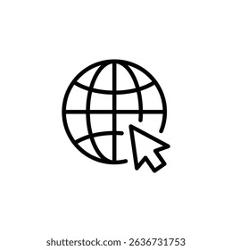 Globe Icon vector illustration, Go to web symbol icon. in line style design on white background. vector illustration