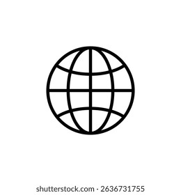 Globe Icon vector illustration, Go to web symbol icon. in line style design on white background. vector illustration