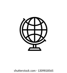 Globe Icon Vector Illustration in Line Style for Any Purpose