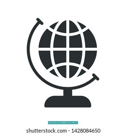 Globe Icon Vector Illustration Logo Template