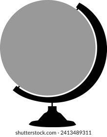 Icono de globo. Ilustración vectorial de un globo, un
modelo de la Tierra en un estrado. Clipart
fondo transparente. Educación, viajes
concepto mundial, imagen para geografía
estudio. Vector de silueta plana