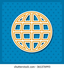Globe icon, vector illustration. Modern design. Flat design style
