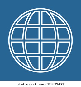Globe icon, vector illustration. Modern design. Flat design style