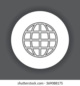Globe icon, vector illustration. Modern design. Flat design style