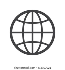 Globe Icon Vector Illustration on the white background.