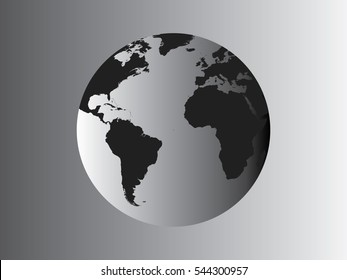 Globe icon vector illustration on gradation gray background