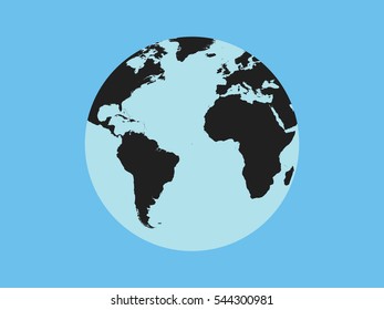 Globe icon vector illustration on blue background