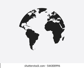 Globe icon vector illustration on light gray background