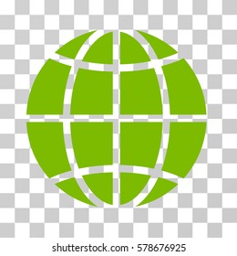 Globe icon. Vector illustration style is flat iconic symbol, eco green color, transparent background. Designed for web and software interfaces.