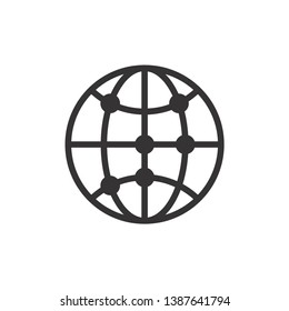 Globe Icon Vector Illustration, Globe symbol. Flat Vector illustration.