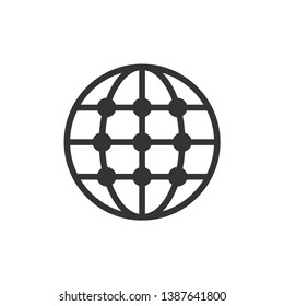 Globe Icon Vector Illustration, Globe symbol. Flat Vector illustration.