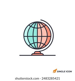 Globe icon vector illustration. Globe symbol isolated on white background.