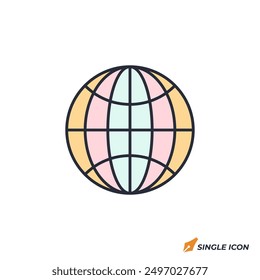 Globe icon vector illustration. Globe symbol isolated on white background