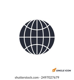 Globe icon vector illustration. Globe symbol isolated on white background