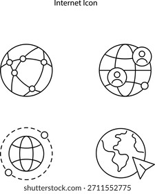 Globus-Symbol, Vektorgrafik, Symbol des Internets, WWW-Symbol, Web-Symbol, Website, Homepage-Symbolsatz, Erdklammerkunst, Globussymbol einzeln auf weißem Hintergrund