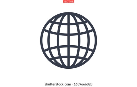 Globe Icon vector illustration. vector illustration. Web design icon