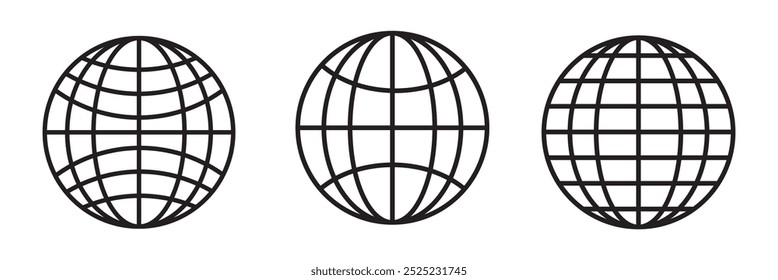Globe icon vector illustration. world wide web icon vector set . communication icon , internet icon for UI deign.