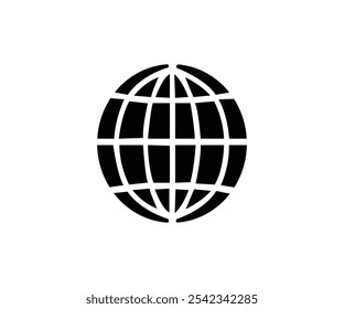 Globe-Symbol, Vektor, Internet-Symbol, Gehe zum Web-Symbol, WWW-Symbol, Web-Symbol, Website, Erdklipart, Globe-Symbol einzeln auf weißem Hintergrund.