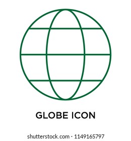 Globe icon vector isolated on white background for your web and mobile app design, Globe logo concept