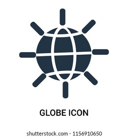Globe icon vector isolated on white background, Globe transparent sign , filled dark user interface icons