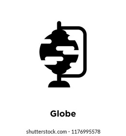 Globe icon vector isolated on white background, logo concept of Globe sign on transparent background, filled black symbol