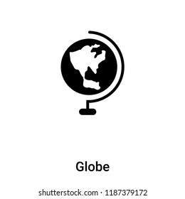 Globe icon vector isolated on white background, logo concept of Globe sign on transparent background, filled black symbol