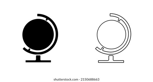 Globe icon vector isolated on white background. Study sign.	