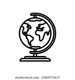 globe icon vector, line style icon