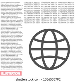 Globe icon vector. lorem ipsum Flat Design JPG
