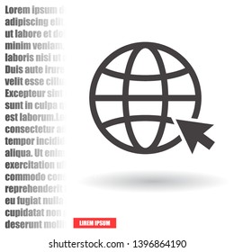 Globe icon vector. lorem ipsum Flat Design JPG