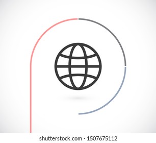 Globe icon vector. lorem ipsum Flat Design JPG