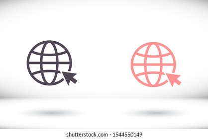 Globe icon vector. lorem ipsum Flat Design JPG