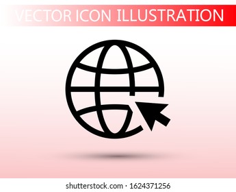 Globe icon vector. lorem ipsum Flat Design JPG