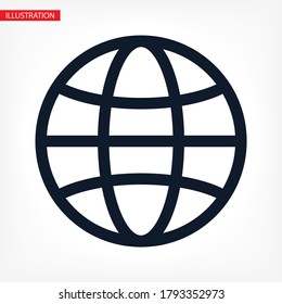 Globe icon vector. lorem ipsum Flat Design JPG