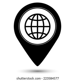 Globe icon - vector map pointer