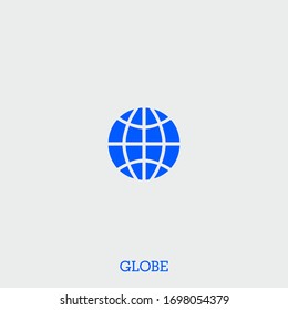 globe icon. globe vector on gray background