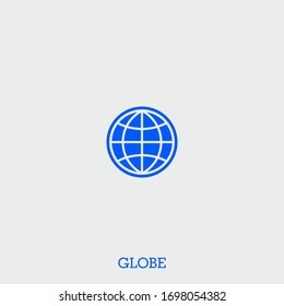 globe icon. globe vector on gray background