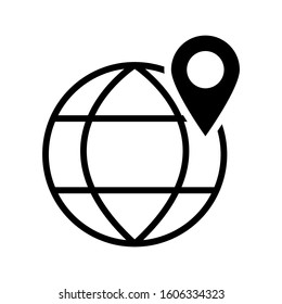 Globe icon vector in outline design