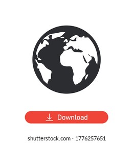 Globe icon vector. planet earth sign