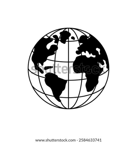 Globe icon vector. Planet illustration sign. Earth symbol or logo.