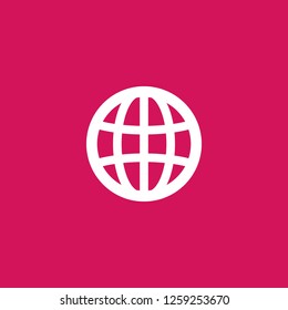 globe icon vector. globe sign on pink background. globe icon for web and app