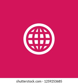 globe icon vector. globe sign on pink background. globe icon for web and app