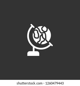 globe icon vector. globe sign on black background. globe icon for web and app