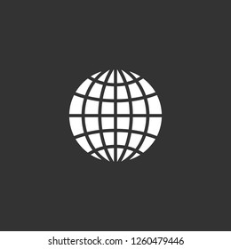 globe icon vector. globe sign on black background. globe icon for web and app